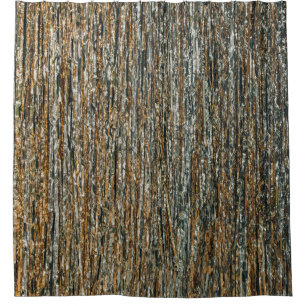 Brown and black abstract painting shower curtain