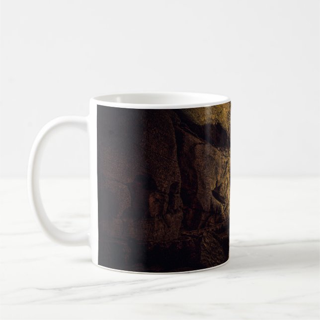 BROWN AND BLACK CAVE PAINTING COFFEE MUG (Left)