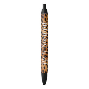 Brown and Black Cheetah Animal print Ink Pen