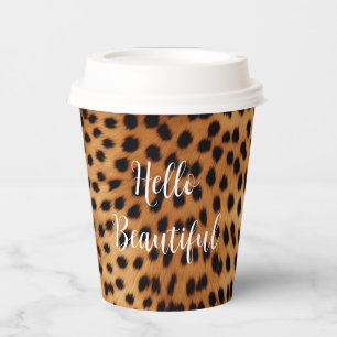 Brown and Black Cheetah Animal print Paper Cups