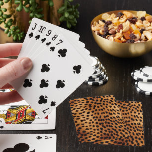 Brown and Black Cheetah Animal print Playing Cards