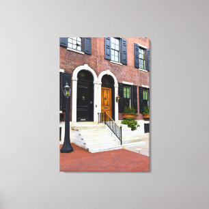 Brown and Black Door on Delancy Street Canvas Print