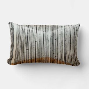Brown and black illustration lumbar cushion