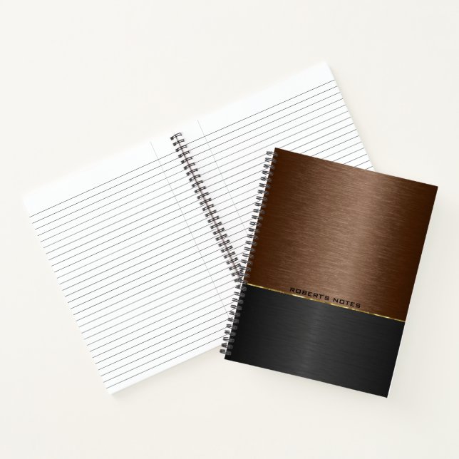 Brown and black metallic background notebook (Inside)