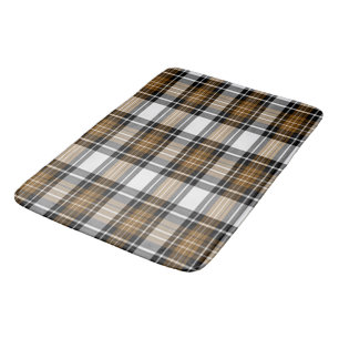 Brown And Black Plaid Bath Mat