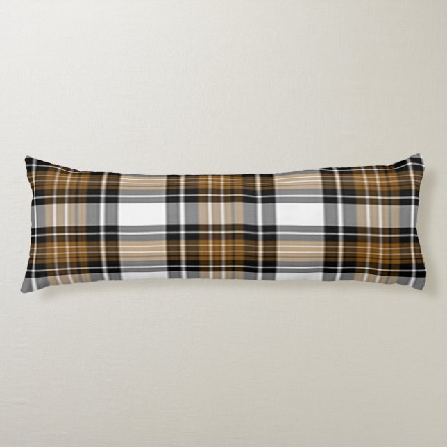 Brown And Black Plaid Body Cushion (Front)