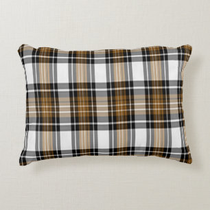 Brown And Black Plaid Decorative Cushion