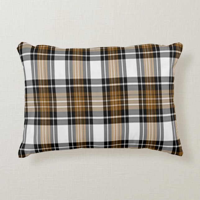 Brown And Black Plaid Decorative Cushion (Front)