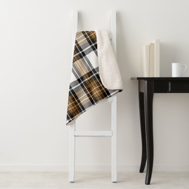 Brown And Black Plaid Sherpa Blanket (In Situ)