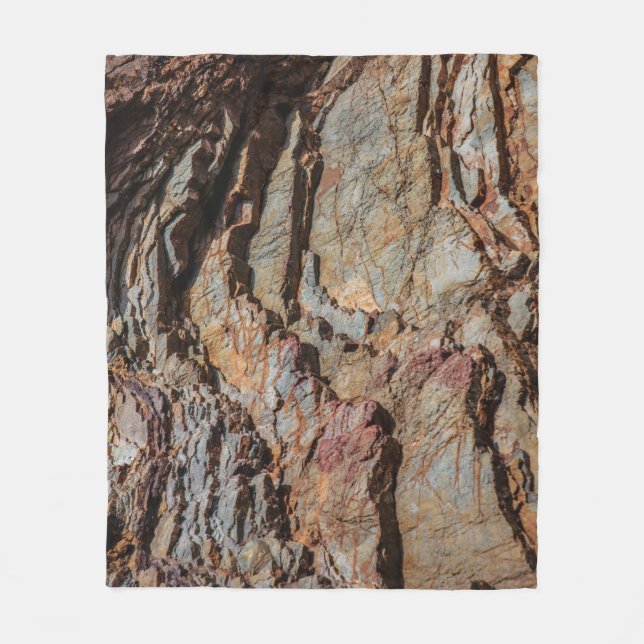 Brown and black rock formation fleece blanket (Front)