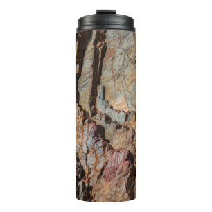 Brown and black rock formation thermal tumbler