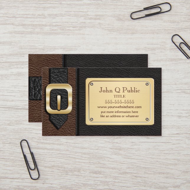 Brown and Black Saddlebag Business Card (Front/Back In Situ)