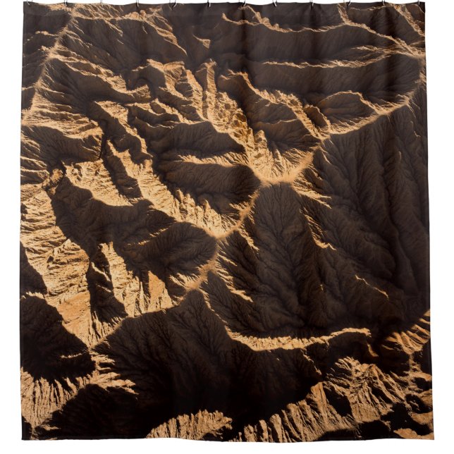 Brown and black sand in the morning shower curtain (Front)