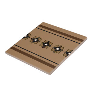 Brown And Black Shapes Ceramic Tile