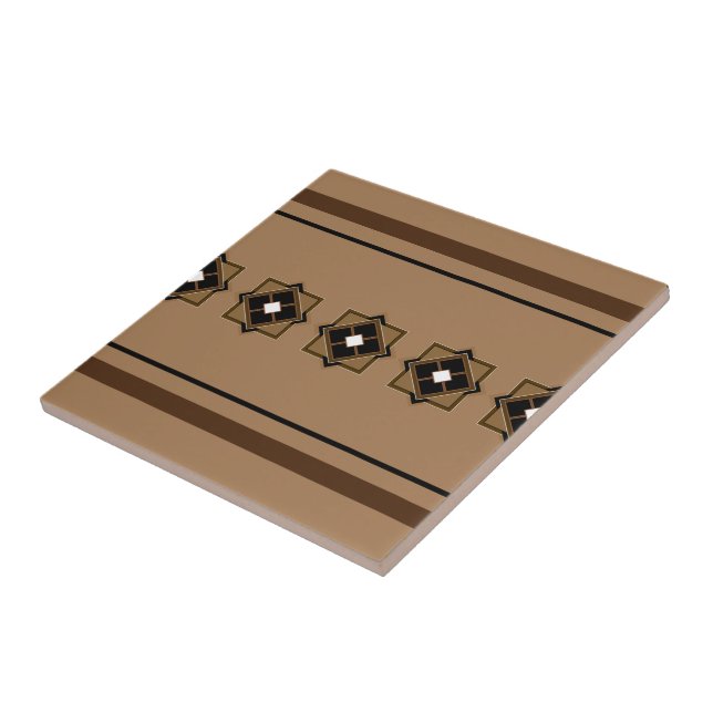 Brown And Black Shapes Ceramic Tile (Side)