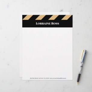Brown and black stripe  professional custom letterhead