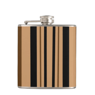 Brown and Black Stripes Hip Flask
