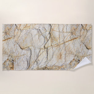 Brown and Black Textured Mable Stone  Beach Towel
