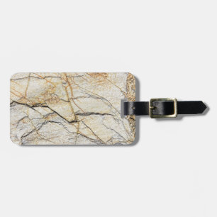 Brown and Black Textured Mable Stone Luggage Tag