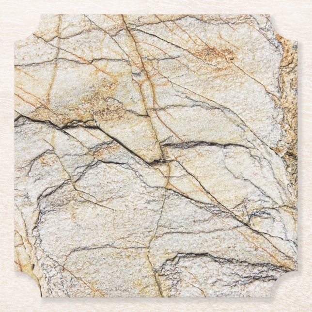 Brown and Black Textured Mable Stone  Paper Coaster (Front)