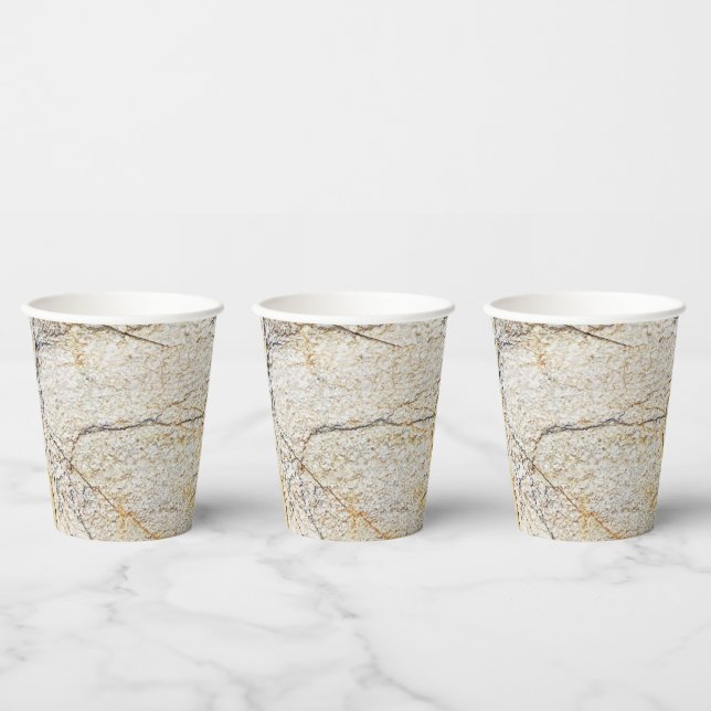 Brown and Black Textured Mable Stone  Paper Cups (Multi)