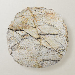 Brown and Black Textured Mable Stone  Round Cushion