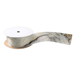 Brown and Black Textured Mable Stone  Satin Ribbon