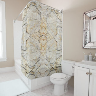 Brown and Black Textured Mable Stone  Shower Curtain