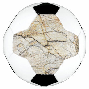 Brown and Black Textured Mable Stone Soccer Ball