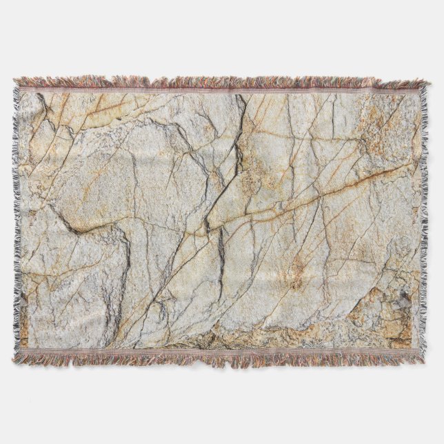 Brown and Black Textured Mable Stone  Throw Blanket (Front)