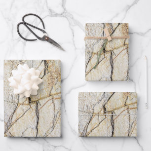 Brown and Black Textured Mable Stone Wrapping Paper Sheet