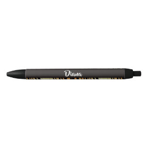 Brown and black tiger print ink pen