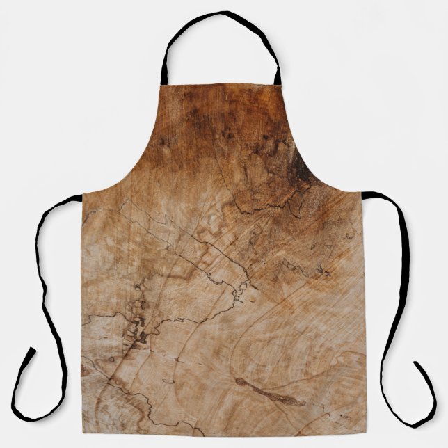 Brown and black wooden surface apron (Front)