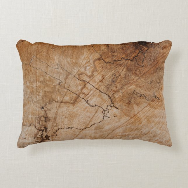 Brown and black wooden surface decorative cushion (Front)