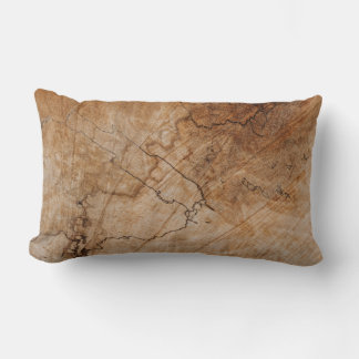 Brown and black wooden surface lumbar cushion