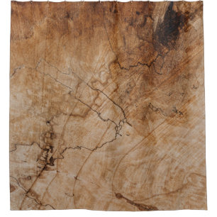 Brown and black wooden surface shower curtain