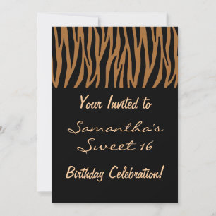 Brown and Black Zebra Invites