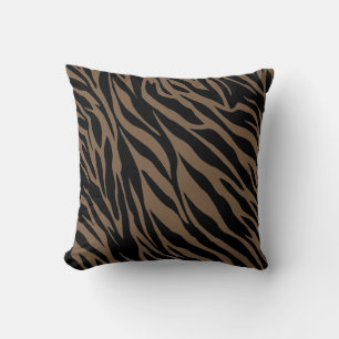 Brown and black zebra print  cushion