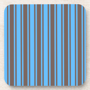 Brown and blue candy stripes coaster