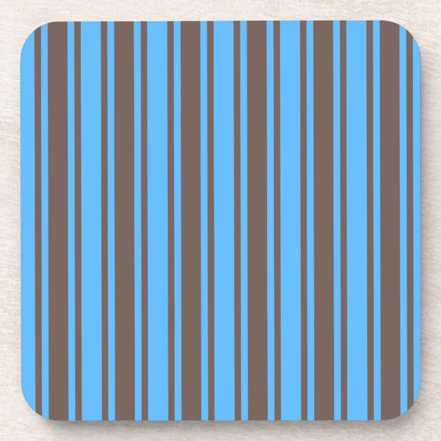 Brown and blue candy stripes coaster (Front)