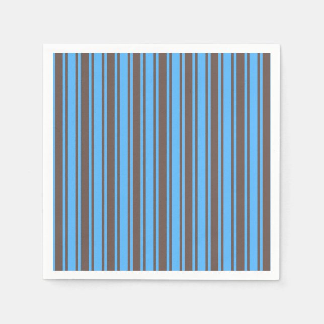 Brown and blue candy stripes napkin (Front)