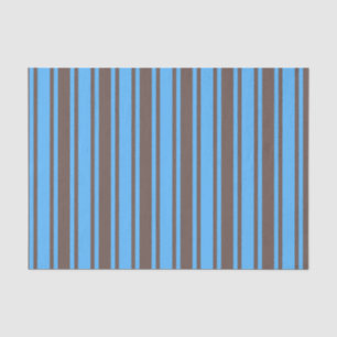 Brown and blue candy stripes tissue paper