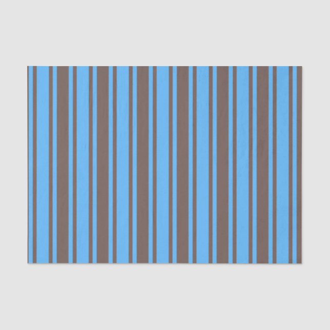 Brown and blue candy stripes tissue paper (Front)