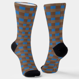 Brown and Blue Color Combination Socks