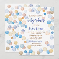 Brown and Blue Polka Dot Baby Shower