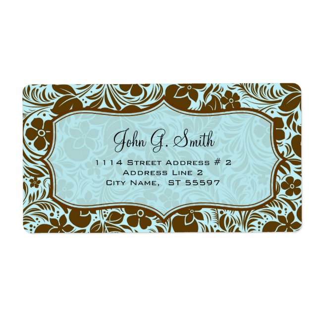 Brown And Blue Retro Flowers And Leafs Pattern (Front)