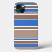 Brown and blue stripes Case-Mate iPhone case