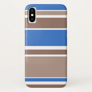 Brown and blue stripes Case-Mate iPhone case