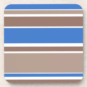 Brown and blue stripes coaster