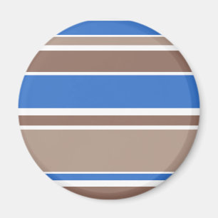 Brown and blue stripes magnet